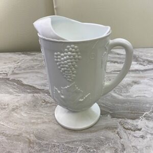Harvest Milk Glass 64oz PITCHER with Ice Lip ☆ by COLONY ☆ Circa 1960's
